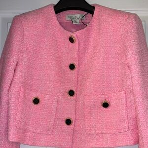 Rachel Zoe Bubblegum Pink Tweed Cropped Blazer